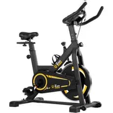 Bicicleta Ergométrica Spinning Mecanica 6kg Com Roda De Inércia Preto E Amarelo The Black Tools
