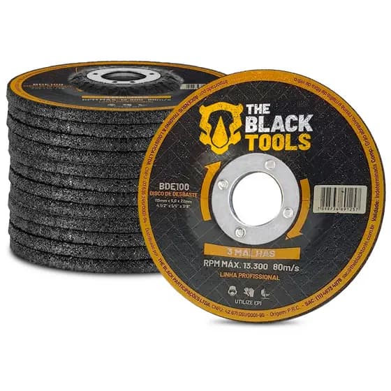 15 Discos Desbaste 115 X 22 Mm 4.1/2'' Esmerilhadeira - The Black Tools