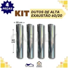 KIT | Dutos 60cm | 4 peças 60cm 20 diametro | Chaminé Coifa Churrasqueira.