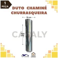 Tubo/Duto de Aço Para Chaminé 15cm (150mm) x 1,00m