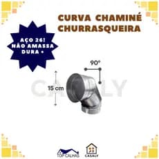 Curva 90 Graus Churrasco Coifa Forno a Lenha Chaminé | Dura + | Padrão Premium | Diâmetro 10 ou15 cm