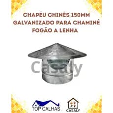 Chapéu Chinês 150mm Para Chaminé Fogão a Lenha Galvanizado Tubulação Promoção Durabilidade