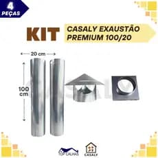 Kit Premium Churrasqueira |Chaminé Gourmet | 1 ou 2 Dutos 1m + Chapéu + Adaptador | Diâmetro 15/20cm