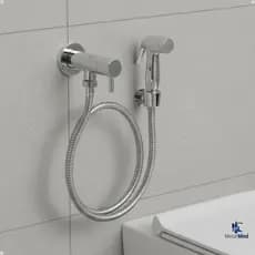 Kit Ducha Higiênica Luxo Metal Cromado Acionamento 1/4 De Volta ABS Inox Chuveiro