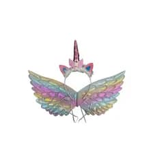 Kit Unicórnio Acessórios Tiara com LED + Asa - Festa tiara princesa Fantasia decoração