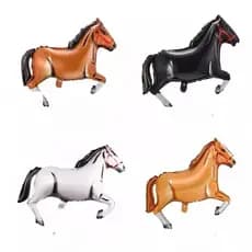 Kit 8 Balões Metalizado Animal Cavalo Gigante 83*58cm Festa Fazendinha Decoração Horse - 103 cm