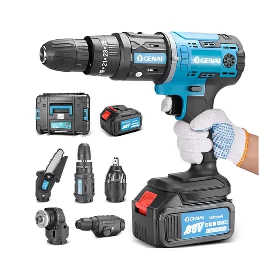 Kit 5 Em 1 Furadeira Parafusadeira Motoserra Multifuncional