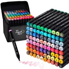 Kit 80un Canetas Canetinhas Ponta Dupla Para Desenhos Artísticos Pintura