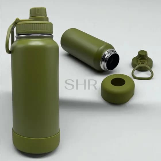 Garrafa Inox Térmica 350ML/600ML/800ML/1000ML Com Capinha Protetora De Silicone Antiderrapante