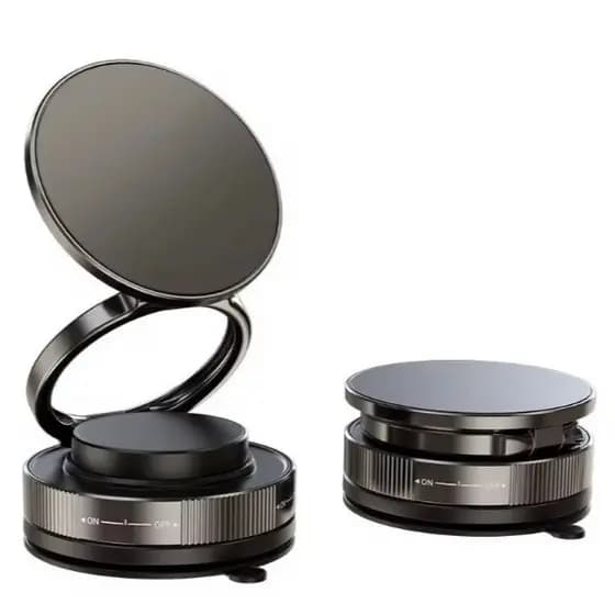 Suporte Magnético Para Celular Fixação Com Ventosa Giratório 360 Graus Dobrável Veicular Automotivo