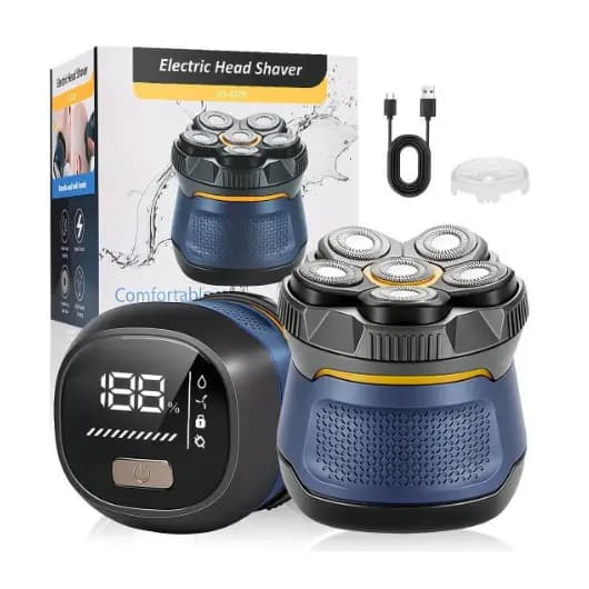 Máquina De Barbear Elétrica Cabeça Magnética Sem Fio Recarregável USB Barbeador À Prova D'água