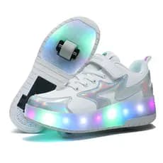 Sapatos De Skate De 2 Rodas Com Luzes LED , 790 Flashes , Recarregáveis