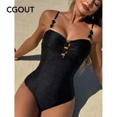 Maiô Feminino de Cor Sólida Maiô de Uma Peça KWTS