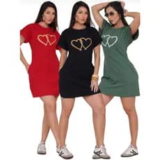 Vestido Feminino Curto Soltinho Manga Japonesa Bolso Casual