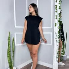Blusa Mullet Feminina T-shirt Sobre Legging Tapa Bumbum Viscolycra Academia Fitness Blogueira