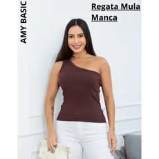 Blusa Regata Mula Manca Feminina Ombro Só Moda Casual Estilosa