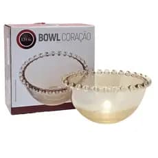 Bowl de Cristal Borda Coração Âmbar Metalizado e Rosa Lyor – Sofisticação e Elegância