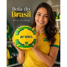 Bola de Futebol Brasil Premium Macia Costurada Resistente Profissional Copa do Mundo Bandeira Top
