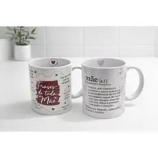 Caneca Mãe 330ml Cerâmica Frases Carinhosas Presente Especial Dia das Mães