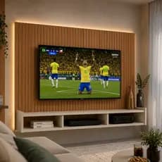 Painel Ripado para TV até 60 Polegadas com Nicho Suspenso Home Theater Sala Moderna MDP Premium Luxo