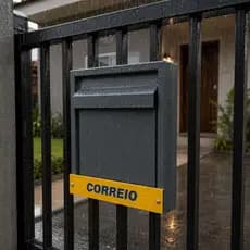 Caixa de Correio Cartas Correspondências Postal Horizontal para Grade e Portão Residencial  Metálica