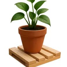 Suporte Para Vaso De Planta 25x25cm Em Madeira Pinus Natural Deck Modular Jardim Base Decorativa Envio Rápido 24h