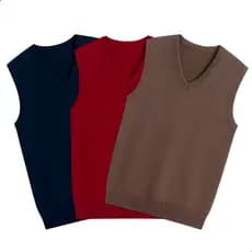 Colete Tricot Masculino Social Inverno Lã Quente Elegante Casual P M G GG Cores Variadas Roupa Clássica Look Moderno
