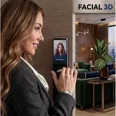 Fechadura Eletrônica com Impressão Digital, Câmera e Reconhecimento Facial 3D Avançado ATLAS