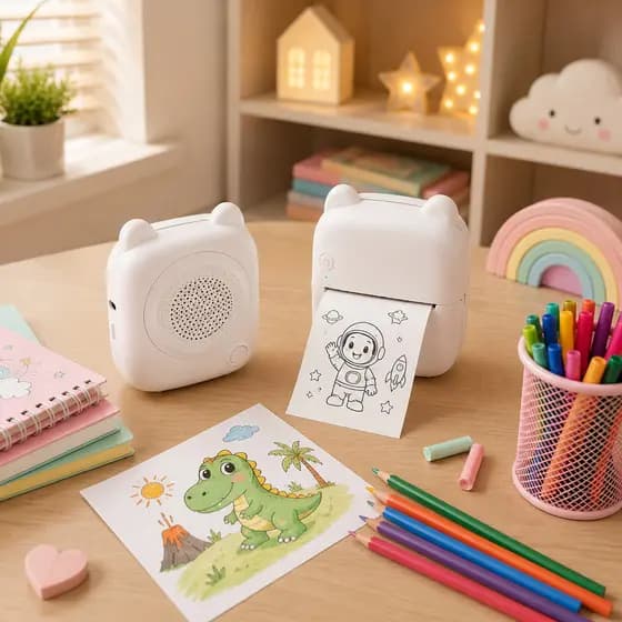 Mini Impressora Sem Tinta Infantil Recarregável com Bluetooth ATLAS