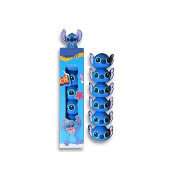 Kit 5 Marca-Textos Fluorescentes Kawaii | Stitch Hello Kitty Futebol Ursinho Vingadores | Papelaria Fofa