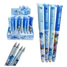 Kit 2 Canetas Stitch Apagável Gel Azul • Ponta Fina • Papelaria Fofa • Material Escolar • Sortidas