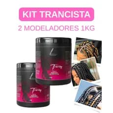 KIT TRANCISTA 2 UNIDADES PASTA MODELADORA  LOUCAS POR TRANÇAS 1KG