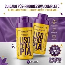 Kit Shampoo 500 ml hidratante purificador + Condicionador Super realinhamento 500ml Lisoterapia