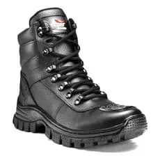 Bota Coturno Militar Segurança Cano Médio Confortável Couro Robusta Macia