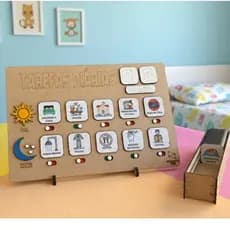 Quadro de Rotina Infantil Educativo com Tarefas interativas Organização Crianças