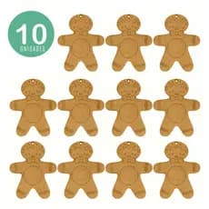 Kit 10 Bonecos Biscoito de Gengibre MDF Para Pintura Infantil DIY Decorativo