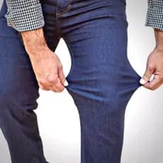 Calça  Masculina Jeans com Elastano Plus size para Trabalho Tradicional Azul Escuro Preto