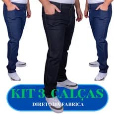 Kit 3 calça jeans masculina para Rodeio – Azul e Preto, Tradicional e com Elastano