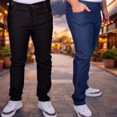 Kit 2 Calça Jeans Masculina para Trabalho Plus size com  Elastano