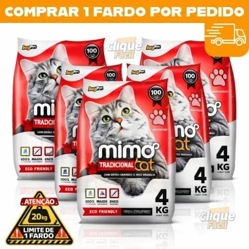 Kit 5 Pacotes Fardo de Areia Sanitária Antiodor Tira Cheiro MimoCat Gatos Tradicional 100% Natural