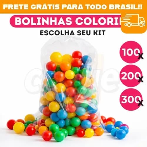 Bolinhas Para Piscina Infantil Kit 75 a 300 Unidades 76mm Coloridas Brinquedo Seguro Não Amassa