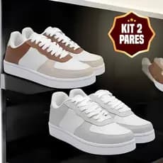 KIT 2 PARES - Tênis Masculino Feminino Casual Confortável Dia a Dia 34 ao 43 - Envio Imediato