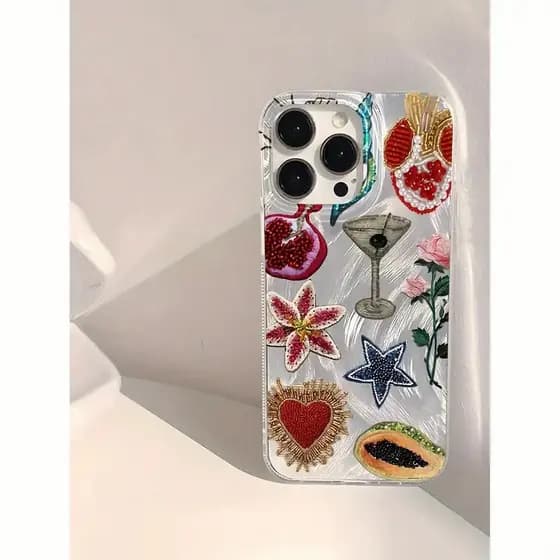 Capinha Capa  Estilo Artístico para iPhone 13 11 12 14 XR 15 16 17 7 8 Pro Max Plus Silicone Anti-impacto