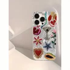 Capinha Capa  Estilo Artístico para iPhone 13 11 12 14 XR 15 16 17 7 8 Pro Max Plus Silicone Anti-impacto