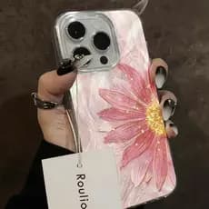 Samsung Capinha Capa Menina Bonita Flor para Samsung A55 A54 A35 A34 A15 A14 S24 S23 FE A05 Ultra Plus Anti-impacto