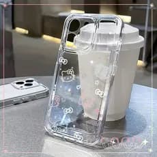 Capinha Capa para Redmi  poco x7 x6 F6 x5 pro 12 13 14 note 14 13 9 12 pro 4G/5G Olá Kitty transparente Anti-impacto