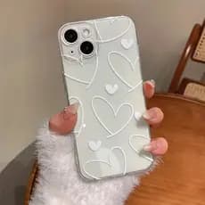 Capinha Capa Simples coração Samsung A54 A16 A06 A34 A23 A05 A55 A35 S24 S25 Plus Ultra Transparente Anti-impacto