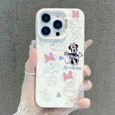 Capinha Capa Mickey Minnie para iPhone 13 16 17 11 15 14 12 PRO MAX AIR X XR XS MAX 7 8 PLUS Silicone Anti-impacto