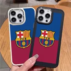 Capinha Capa silicone Anti-impacto Futebol FCB Barcelona para iPhone 11 12 13 14 15 16 17 Pro MAX X XR XS MAX Plus CASE