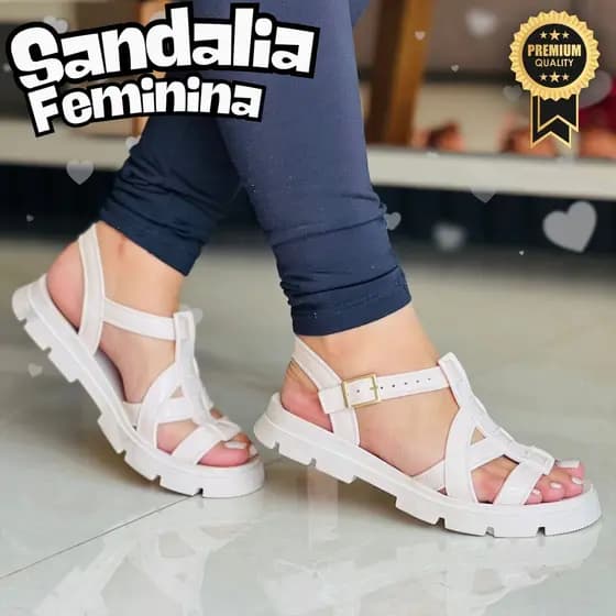 Sandália Feminina Confortável Tratorada Envio Rápido Casual 2025